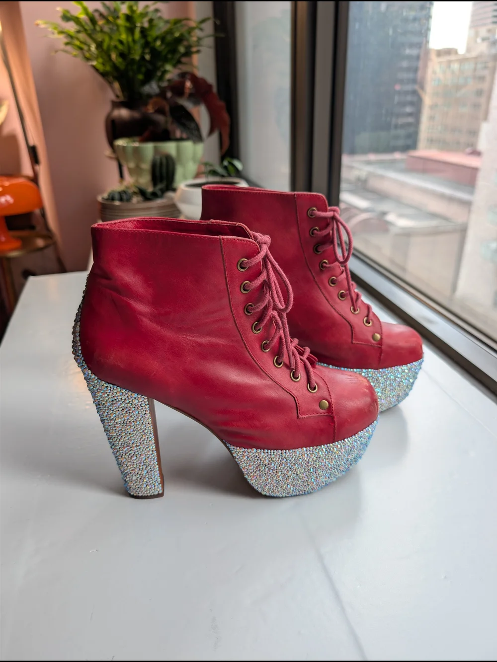 Jeffrey Campbell rhinestones added